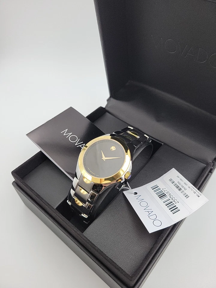 $1195 MSRP | Movado Luno Sport Men’s Two Tone Black Dial Swiss Watch - 0606906 - Image 2 of 2