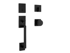 Kwikset San Clemente Handleset Square Pismo Knob Matte Black SmartKey
