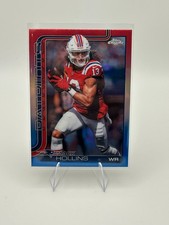 2025 Topps Chrome #206 Mack Hollins Red, White, and Blue Refractor Patriots