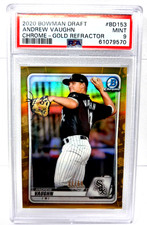 2020 Chrome GOLD REFRACTOR ANDREW VAUGHN Baseball Card /50 PSA 9 MINT