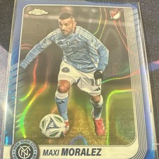 Topps Chrome MLS 2025 Maxi Moralez Blue ray New York City FC #112 Soccer Card