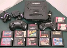 Sega Genesis Model 2 Console Bundle with 2 Controllers & 12 Games Tested/working