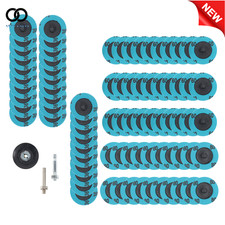 80Pcs 2" roll Lock Quick Change Discs Set Sanding Discs 36 60 80 Grit 23000 RPM