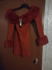 Women's Plus Size Mini Sweater Dress, Color Red, Size 2X