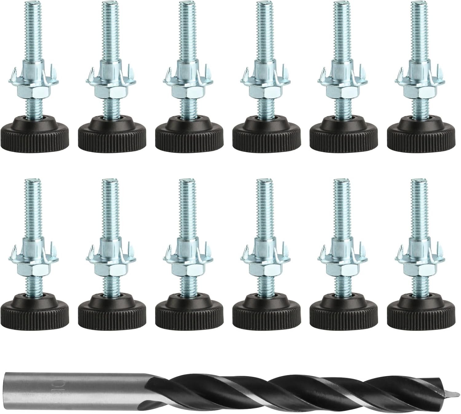 12 PcsAdjustable Furniture Feet M8x50 mm, Adjustable Levelling Feets, Heavy Dut