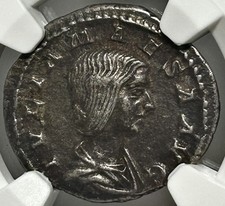 Julia Maesa AR Denarius AD 218-224/5 Juno NGC Ch VF