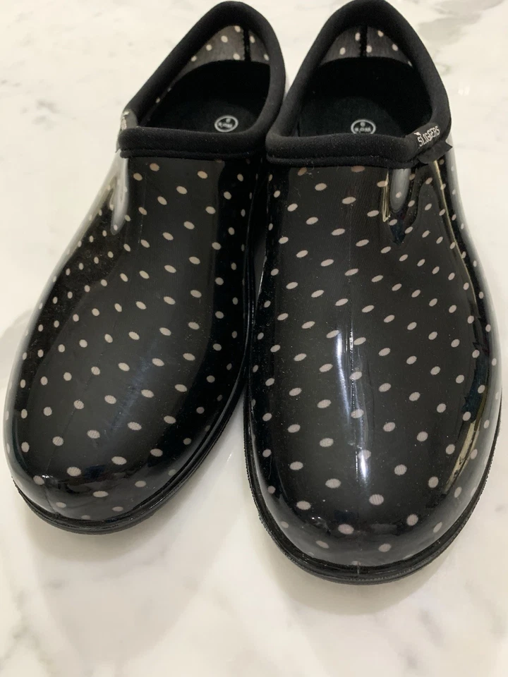 Sloggers WO’s Waterproof Black Polka Dot  Shoes Women's 9 Excellent! - Image 2 of 4