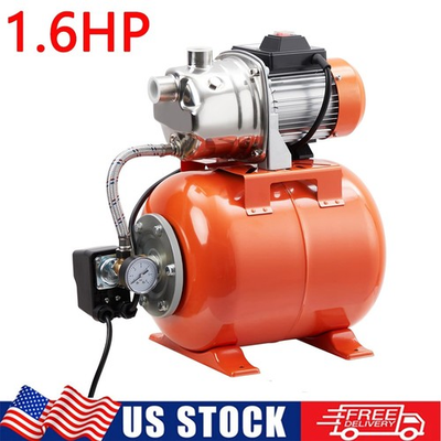 #ad 1.6Hp115V Shallow Well Pump with Pressure Tank Stainless Steel Irrigation Pump $135.09