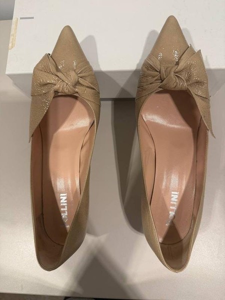 Women Pollini Heels Beige Leather 41