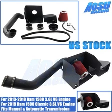 Cold Air Intake System + Red Filter For 2013-19 RAM 1500/Classic 3.6L V6 Engine