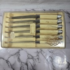 Carvel Hall by Briddell Steak Knives Set of 6 Ivory Handles Stainless Steel