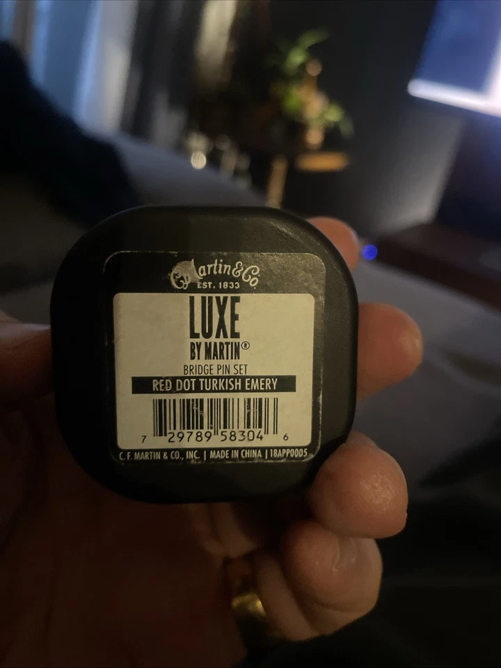 Martin Luxe Liquidmetal Bridge Pin Set Chrome/Red Red -Used - Image 2 of 2