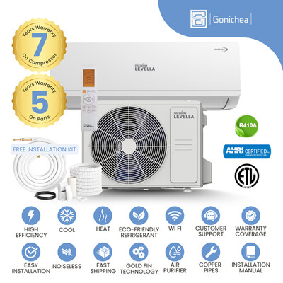 11,000 BTU 17 SEER2 Ductless Mini-Split Inverter Air Conditioner Heat Pump 110V