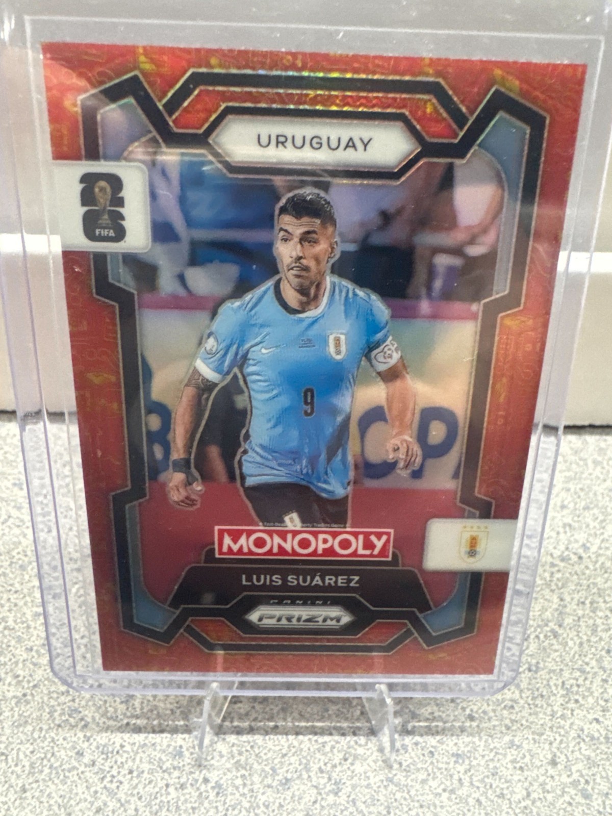 2026 Panini Prizm FIFA World Cup Card #67 Luis Suárez - Uruguay, Orange Gold