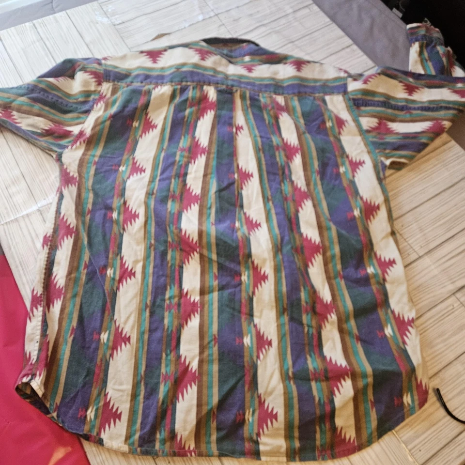 Arizona Jean Company Shirt Mens Small Aztec Southwestern Multicolor Button Up - Image 3 of 4