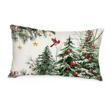 Christmas Pillow Cover 12X20 Inch Red Baubles Christmas 20" x 12" Pack of 1 