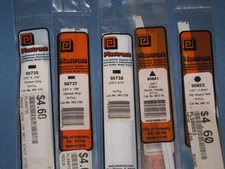 Plastruct 10” Styrene Shapes .030” Strips & Rods - 6 pks