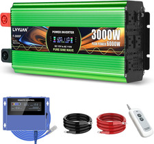 3000 Watt Pure Sine Wave Inverter, DC 12V to 120V AC Power Inverter for Vehicle,