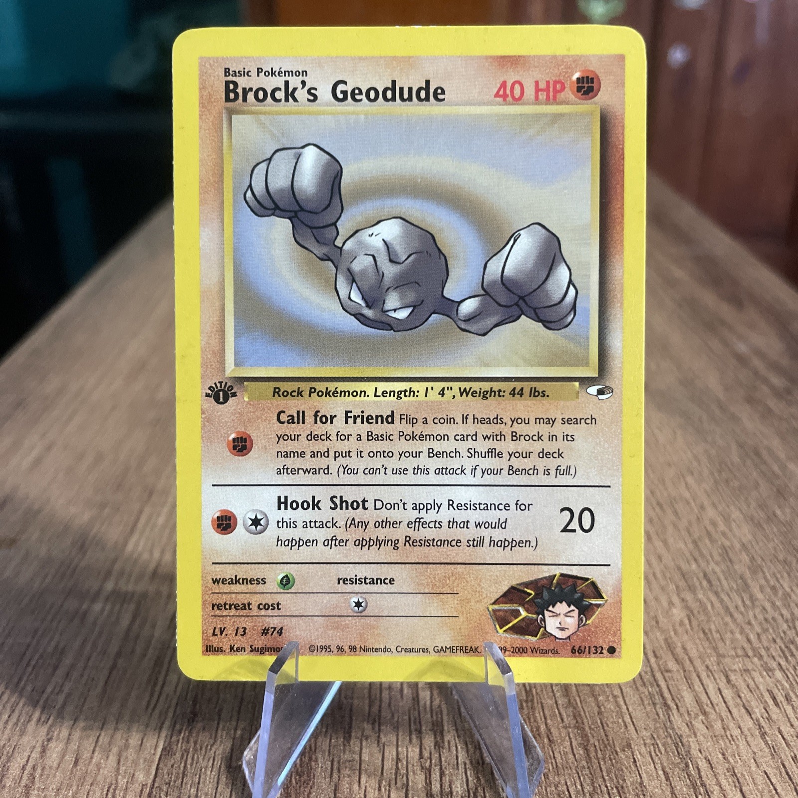 Pokemon TCG - Brock's Geodude 66/132 1st Edition - WOTC Gym Heroes - NM