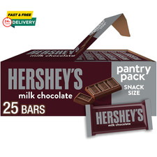 HERSHEY'S Milk Chocolate Snack Size, Candy Bars, 11.25 Oz (25 Pieces)