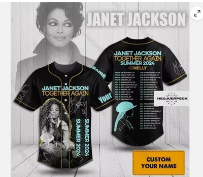 Janet Jackson Together Again Tour Shirt, baseball jersey, new 3d gift