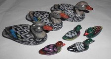7 Deko - Enten, Entenfamilie aus Ton