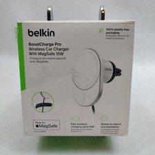Belkin MagSafe Wireless Car Charger 15W Magnetic Vent Mount White NIOB