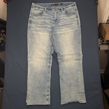 BKE Mens 34 Tyler Straight Leg Jeans Cotton Denim Stretch Light Wash 34x30