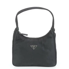 Prada Tessuto Nylon Black Shoulder Bag Vintage Authentic