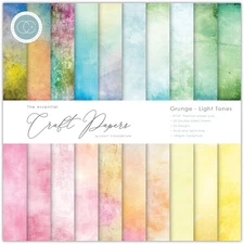Craft Consortium Double-Sided Paper Pad 8"X8" 30/Pkg-Grunge Light Tones, 20 Desi