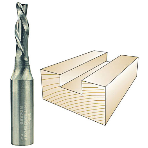 Whiteside Spiral Downcut Bit, 1/2 in. SH x 5/16 in. CD x 1 in. CL RD4850