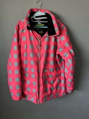 trespass ski wasserdichte jacke mantel xxl, rosa und grau mit Kapuze