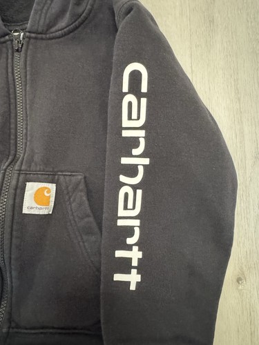 Carhartt Kids Hoodie Black Full Zip Sweatshirt, Size 6 - Picture 3 of 6