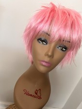 Sassy Short Razor Cut Pink Fashion Party Hair Wig