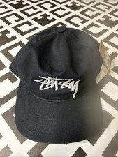 Stussy Big Stock Cap Black Snapback Hat Stuss...