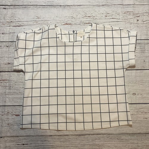 Melloday Women’s Short Sleeve Blouse Top Office White Black Size XL - Picture 4 of 9