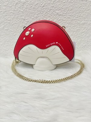 KATE SPADE Take a Hike 3D Mushroom Crossbody Bag Handbag Ruby Red