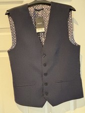 Next Blue Suit Waistcoat 38R Slim New Bagged With tags