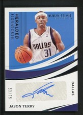 2020-21 JASON TERRY 53/75 AUTO PANINI IMMACULATE COLLECTION HERALDED SIGNATURES