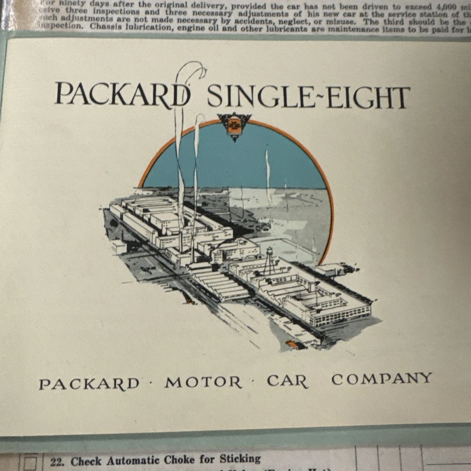 The Packard Single Eight Folleto Coche Extremadamente Raro con Hoja de Entrega Foto 3 de 4