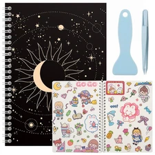 SUNEZLGO A5 Reusable Sticker Book 60 Sheets, Sticker Collecting Album Organiz...