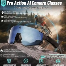 AI Smart Camera Glasses for Action Sports, HD Video Recording Glasses with 32GB