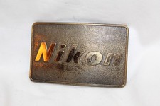 Vintage Nikon Inc Brass Belt Buckle 3.5 Inch Cool Old Brass buckle