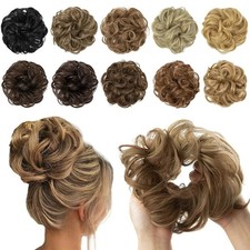 Fluffy Messy Bun Wig Hair Band Natural Curly High Temp Synthetic Silk