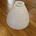 Pressed Textured White Milk Glass Light Shade Ceiling Lamp Fan Sconce EUC