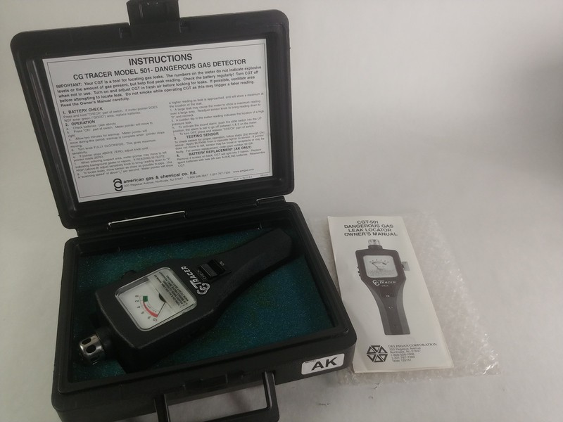 American Gas & Chemical Model 501 AK CGT-501 Dangerous Gas Leak Detector + Case