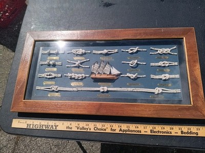 Nautical Knots Shadow Box Sailing Hanging Picture Frame The Bounty  24'' X 12''