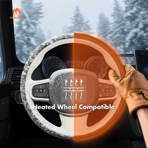 Housse de volant simili cuir cousue main bricolage pour Volvo XC90 - Photo 3/10