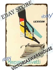 1950 Italian Office Poster Vintage Typewriter Wall Art Tin Sign home decor thumbnail