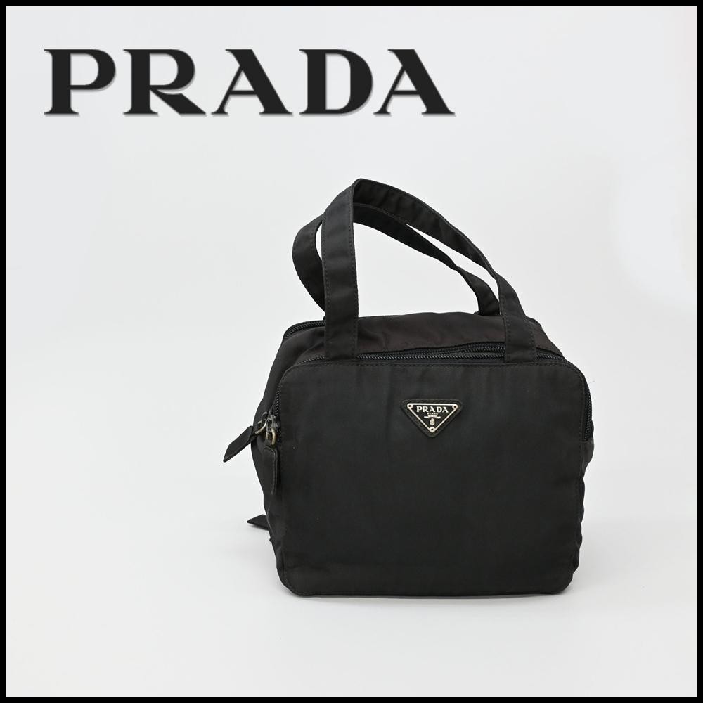 Prada Nylon Makeup Pouch Bag with Triangle Logo Japan Import